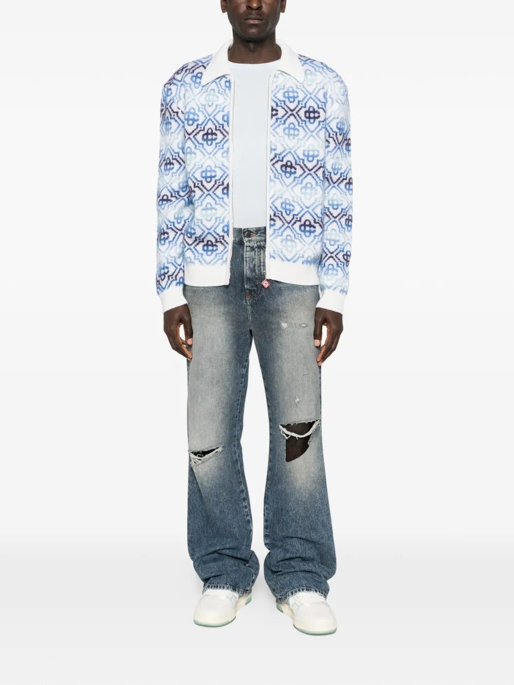 CASABLANCA - Cardigans à Fermeture Zippé Bleu Claire - Lothaire