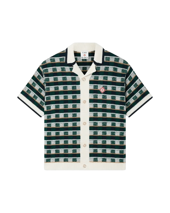 CASABLANCA - Chemise Crochet Motif Mosaïque Verte - Lothaire