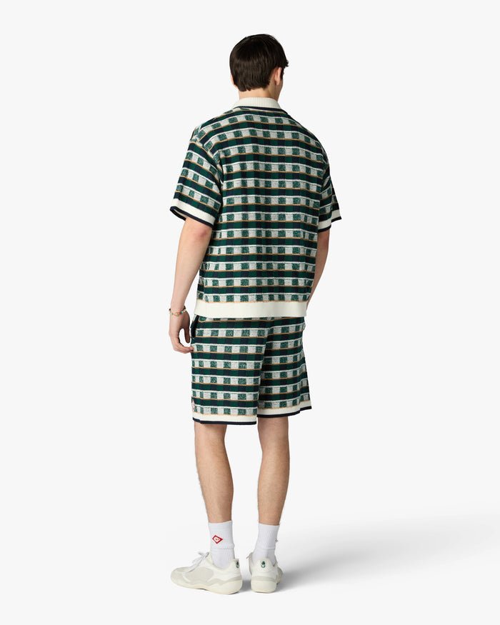 CASABLANCA - Chemise Crochet Motif Mosaïque Verte - Lothaire