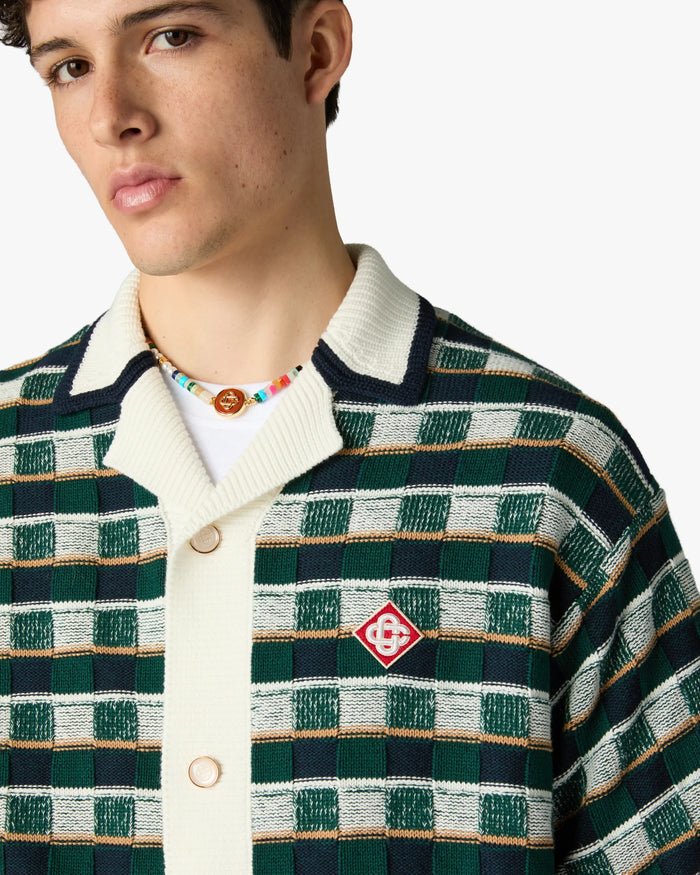 CASABLANCA - Chemise Crochet Motif Mosaïque Verte - Lothaire
