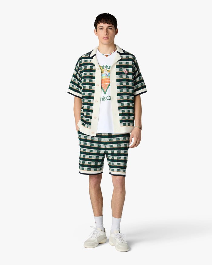 CASABLANCA - Chemise Crochet Motif Mosaïque Verte - Lothaire