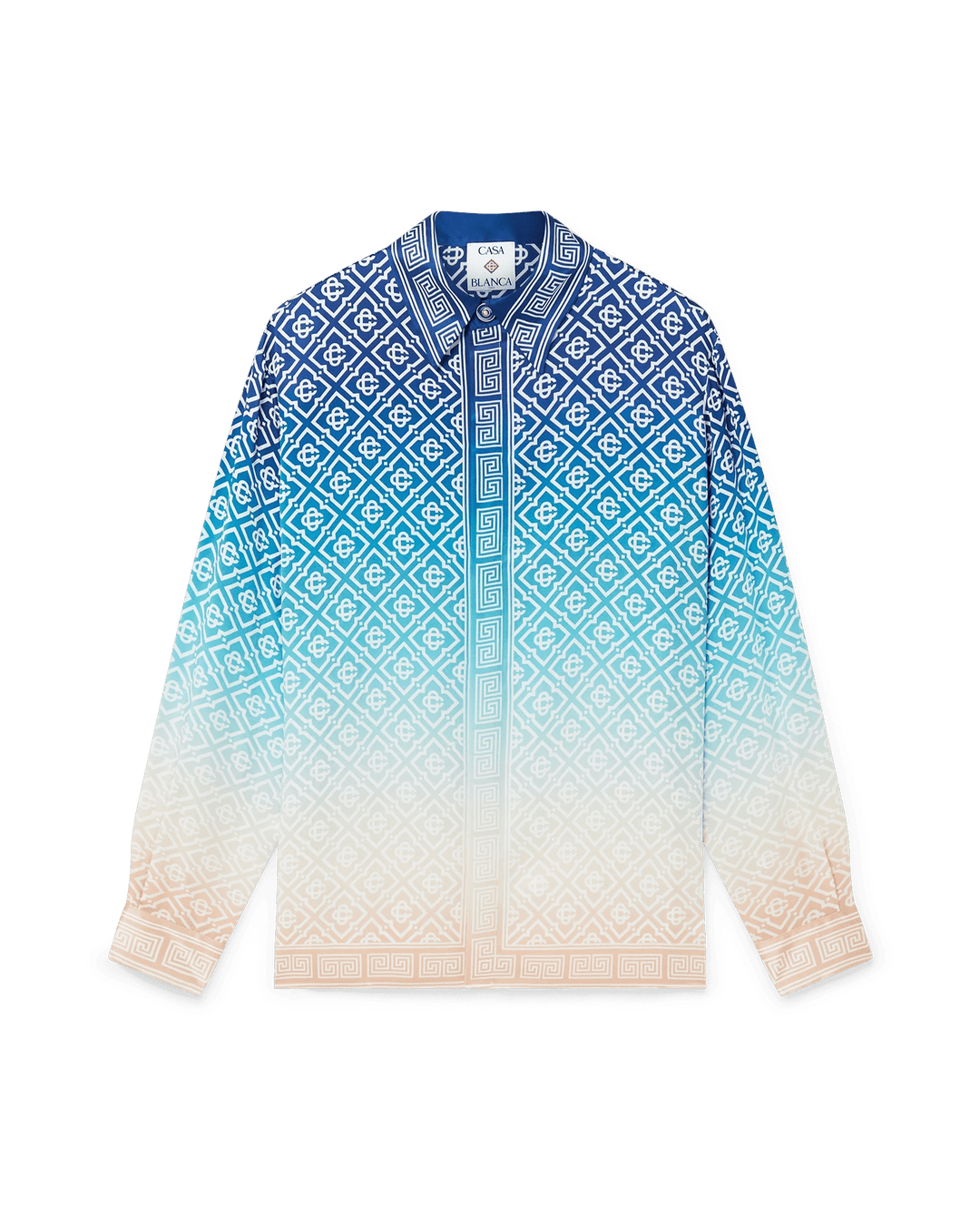CASABLANCA - CHEMISE EN SOIE À DÉGRADÉ JACQUARD Bleu - Lothaire