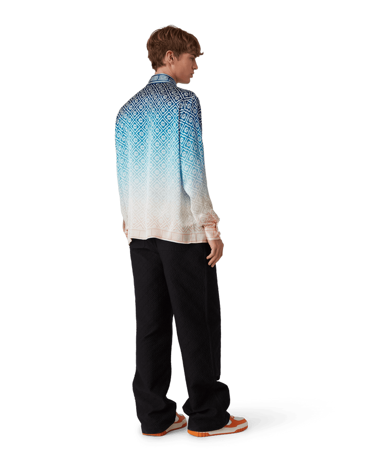 CASABLANCA - CHEMISE EN SOIE À DÉGRADÉ JACQUARD Bleu - Lothaire