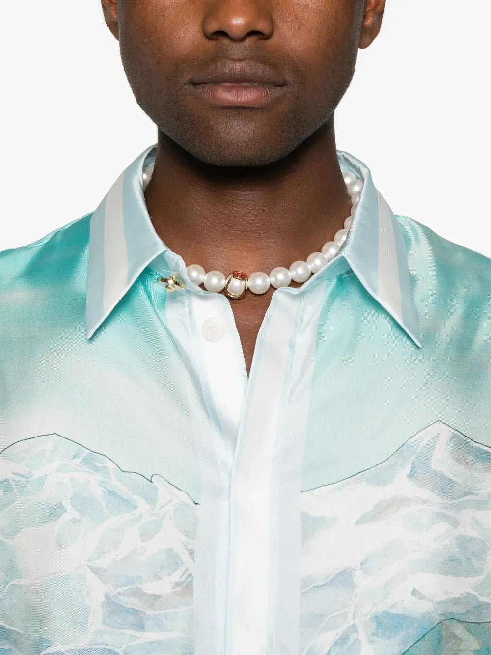 CASABLANCA - Chemise en soie Dalmatien à la montagne - Lothaire