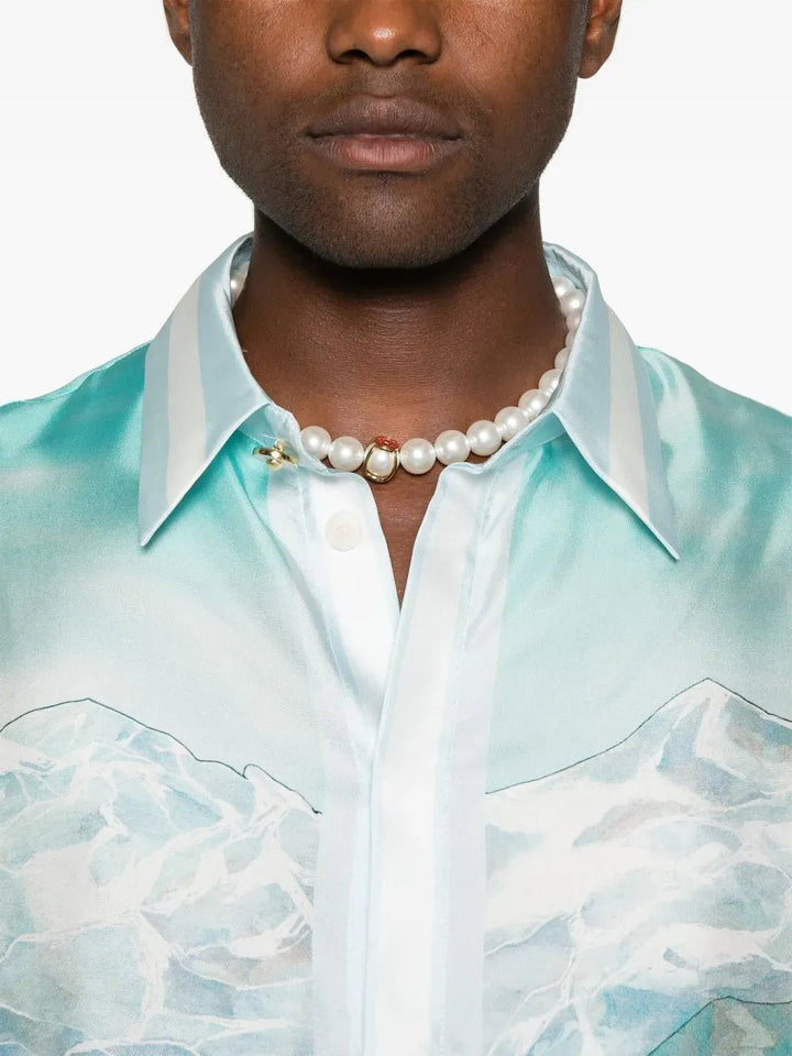 CASABLANCA - Chemise en soie Dalmatien à la montagne - Lothaire