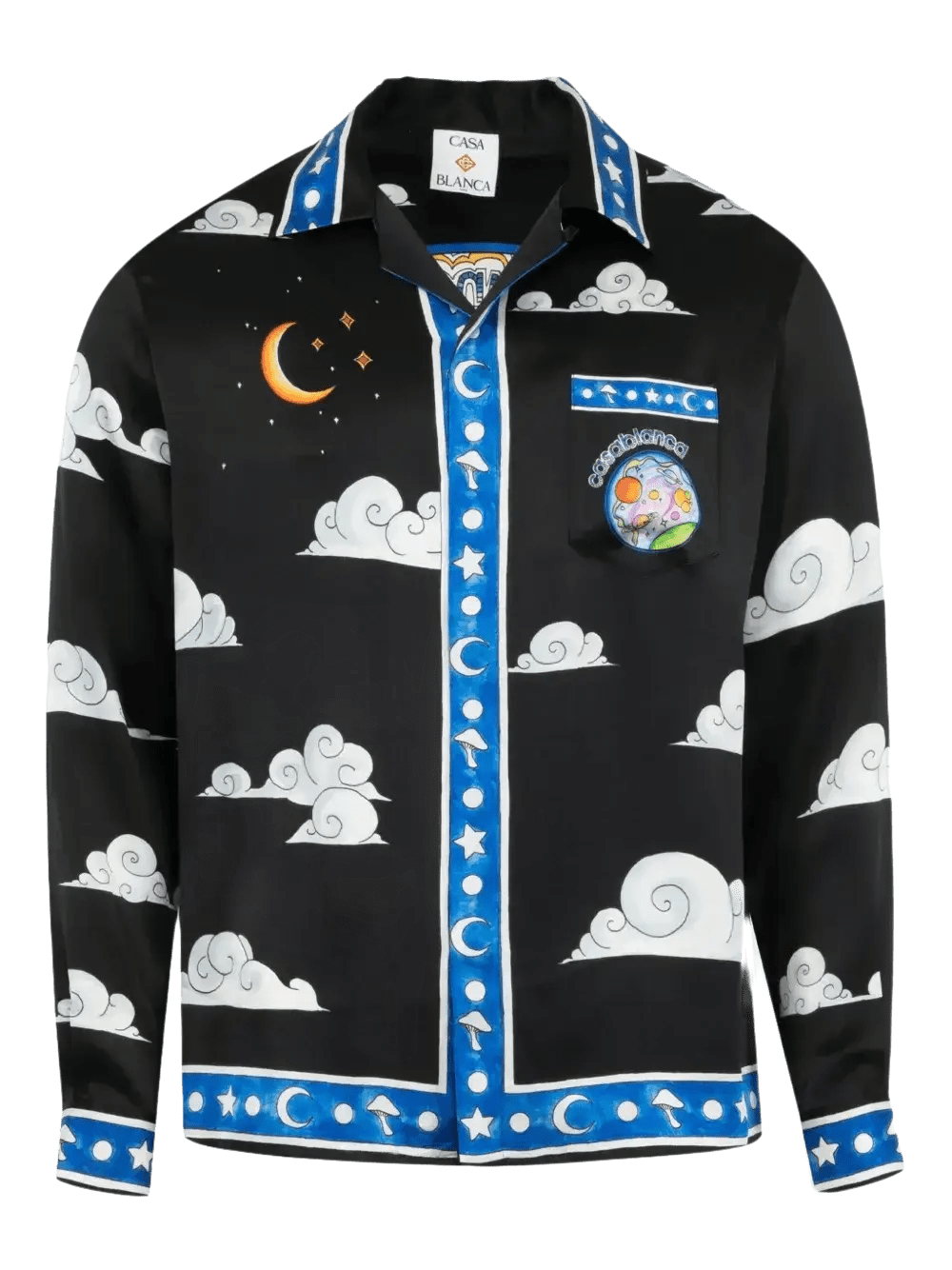 CASABLANCA - Chemise en soie les 4 éléments noir - Lothaire