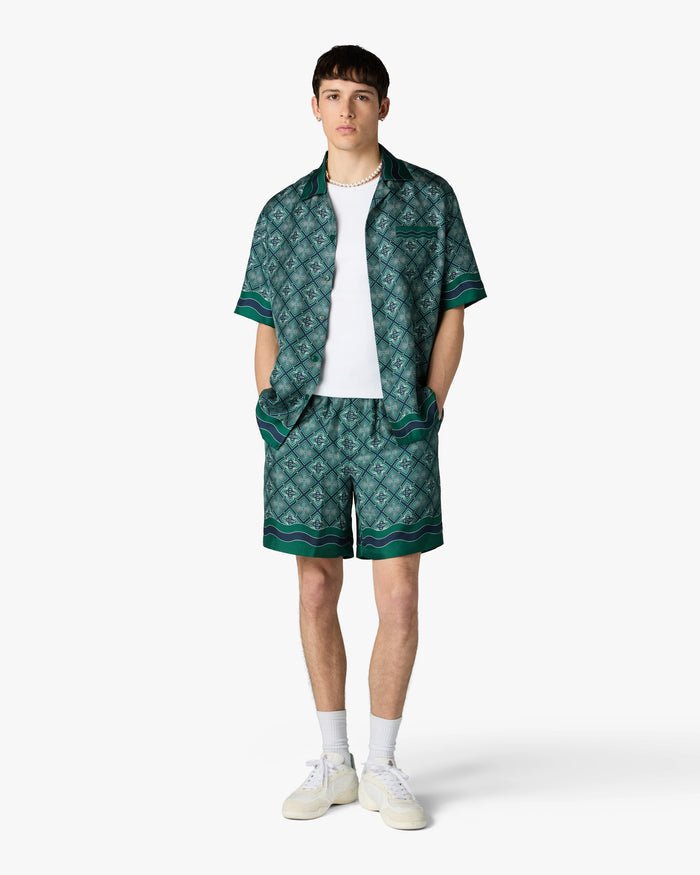CASABLANCA - Chemise en Soie Monogramme Radiating Vert Foncé - Lothaire