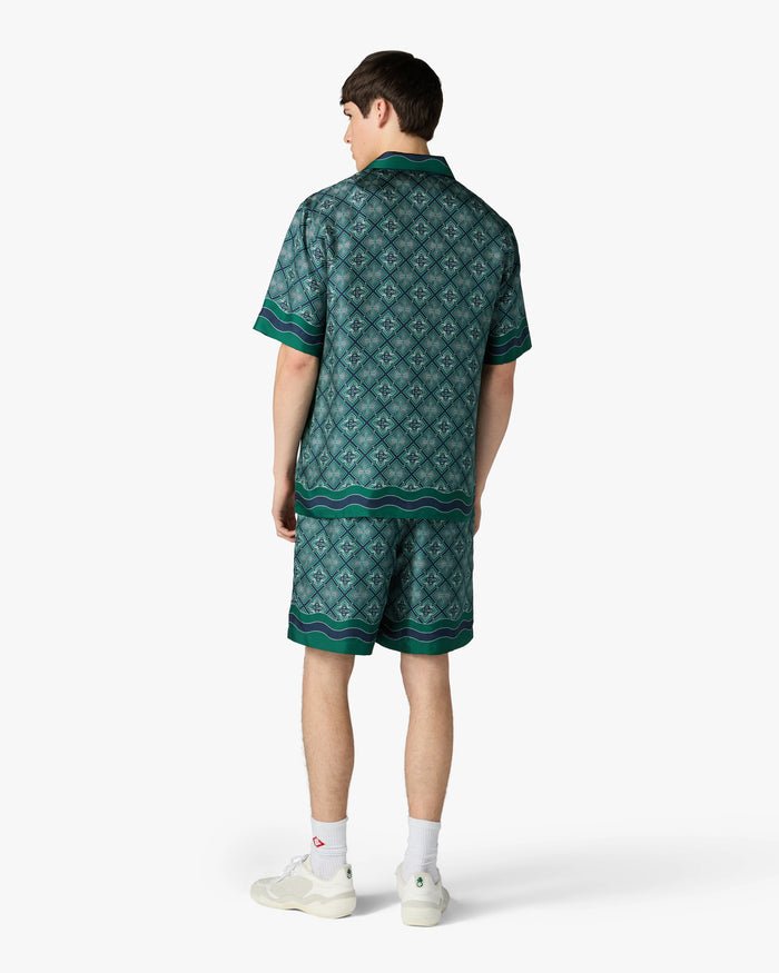 CASABLANCA - Chemise en Soie Monogramme Radiating Vert Foncé - Lothaire