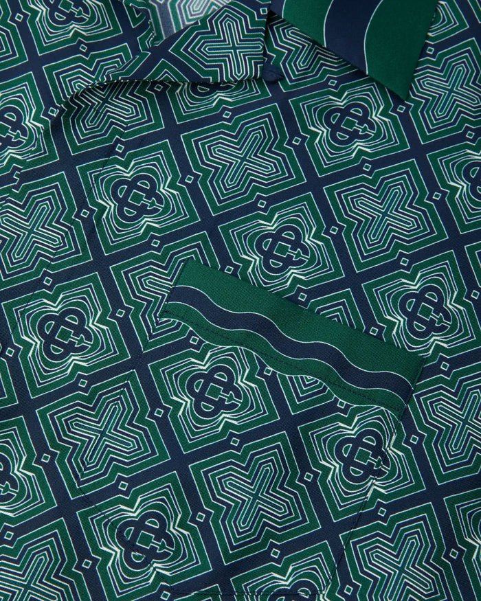CASABLANCA - Chemise en Soie Monogramme Radiating Vert Foncé - Lothaire