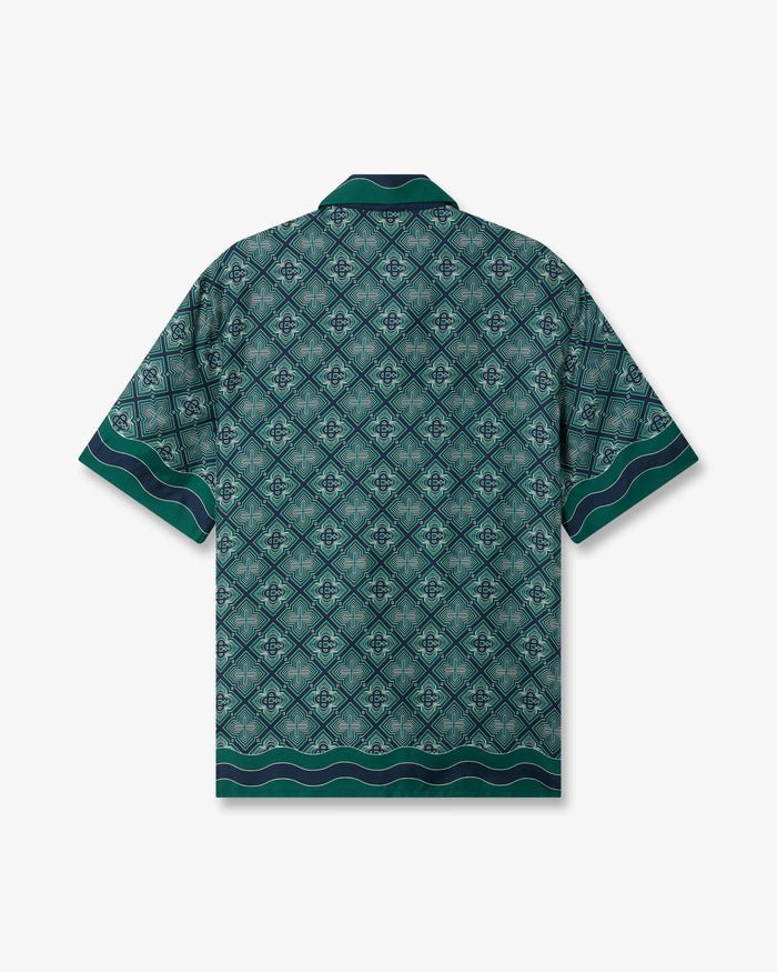 CASABLANCA - Chemise en Soie Monogramme Radiating Vert Foncé - Lothaire