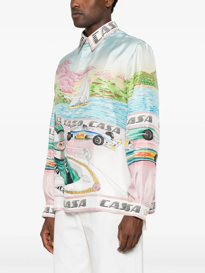 CASABLANCA - Chemise en soie the art of racing - Lothaire
