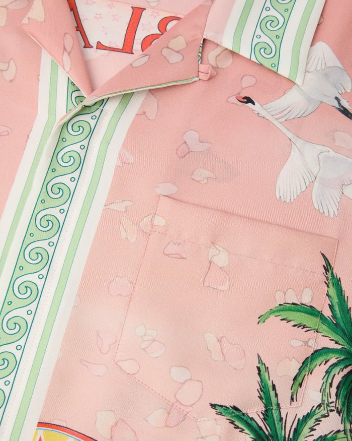 CASABLANCA - Chemise manches courtes en soie imprimée Rose éthéré - Lothaire