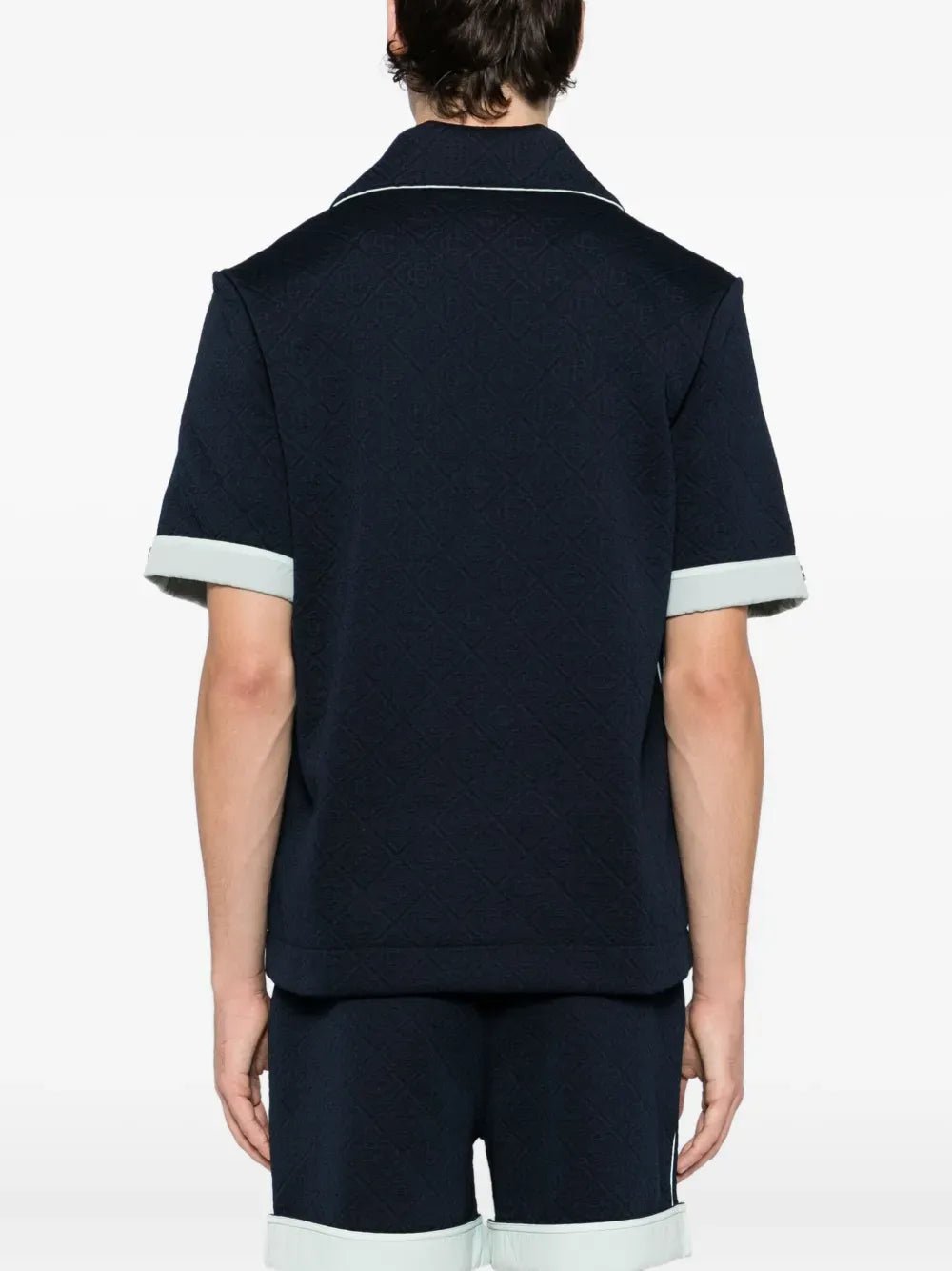 CASABLANCA - Chemise texturée à logo bleu marine - Lothaire