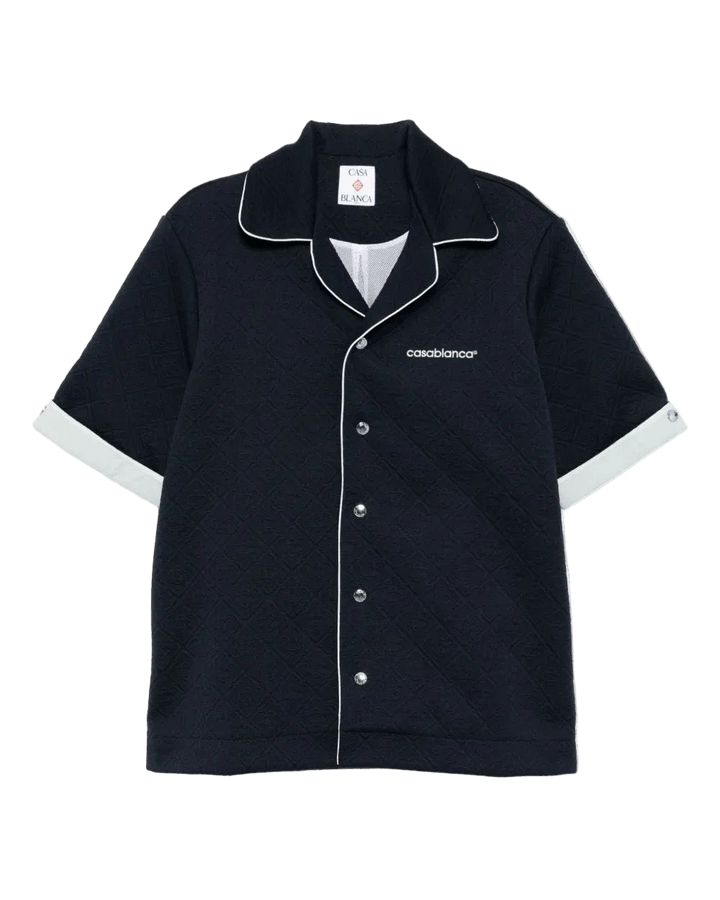 CASABLANCA - Chemise texturée à logo bleu marine - Lothaire