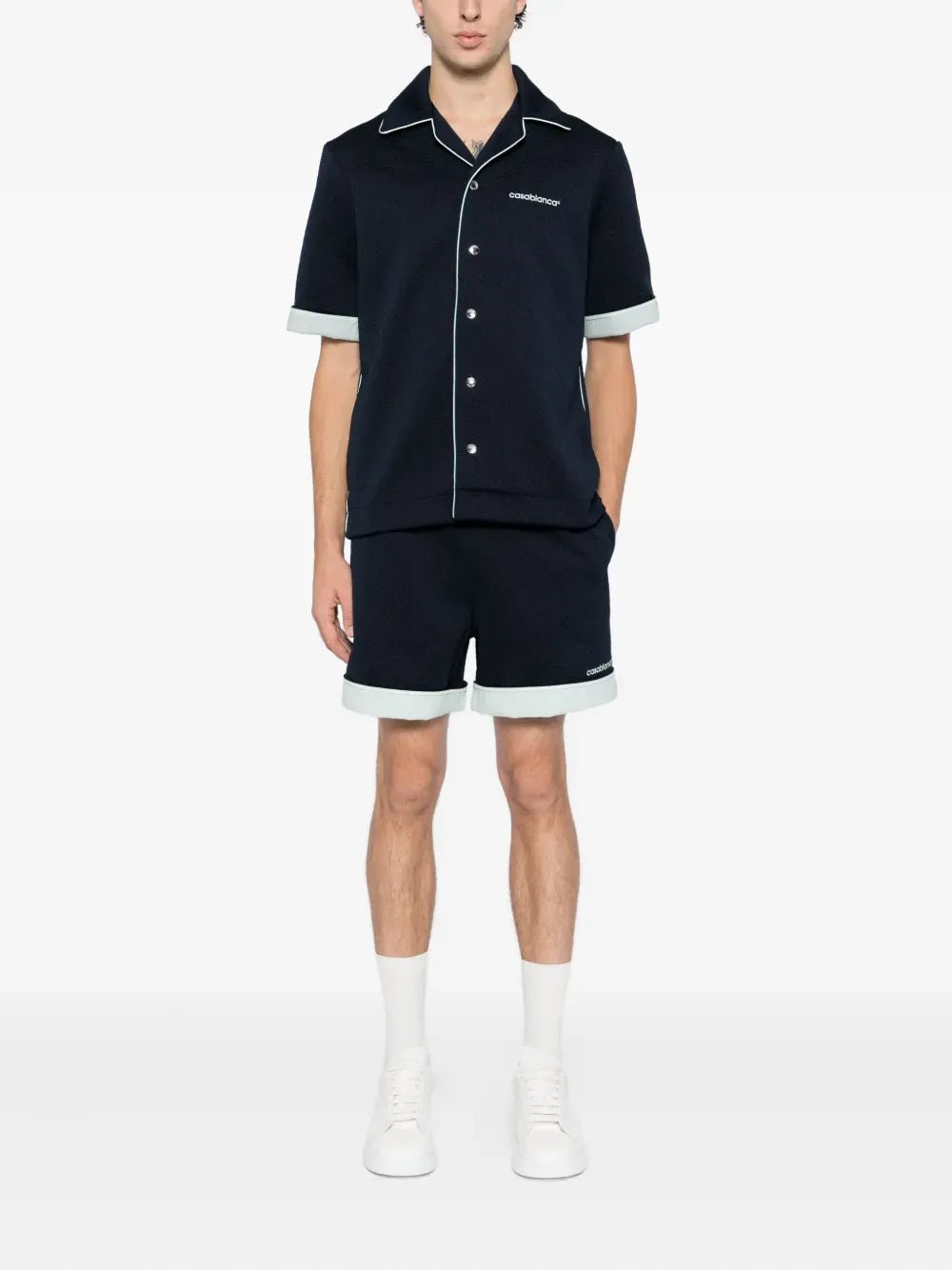 CASABLANCA - Chemise texturée à logo bleu marine - Lothaire