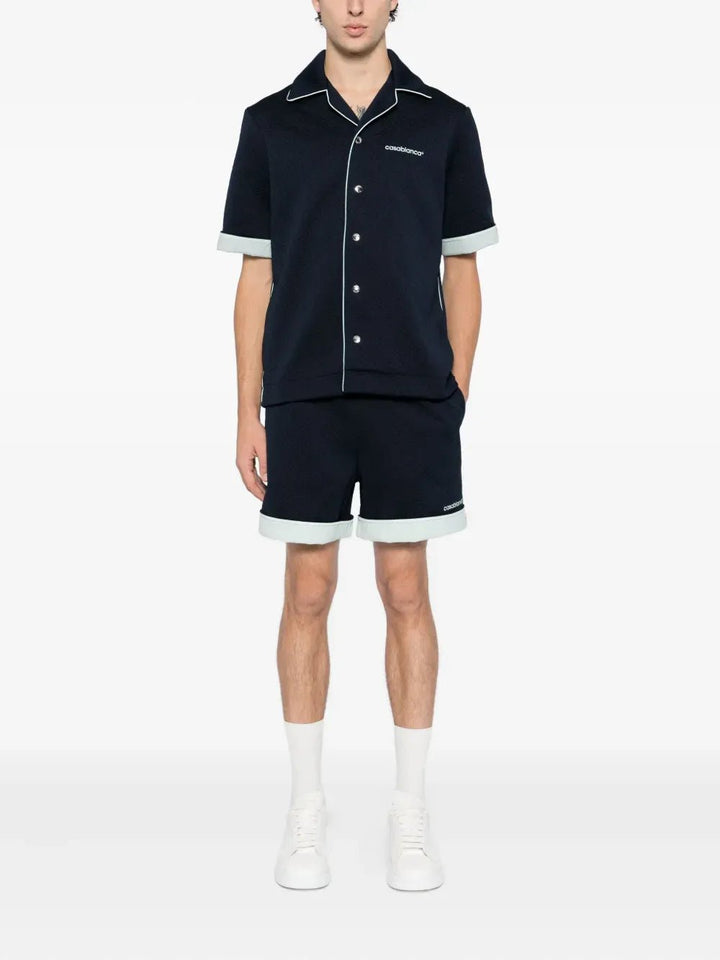 CASABLANCA - Chemise texturée à logo bleu marine - Lothaire