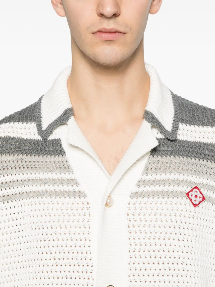 CASABLANCA - Chemises Rayée à Manches Courtes Blanche - Lothaire