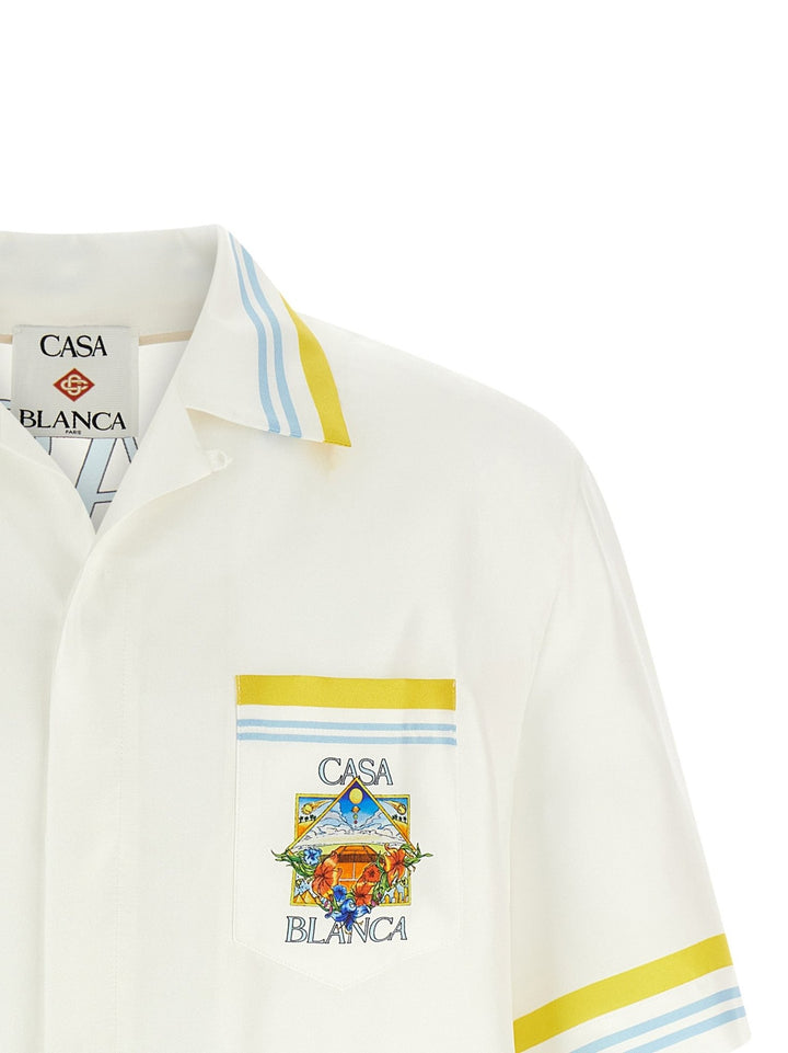 CASABLANCA - Flower Court Icon Shirt Blanc - Lothaire