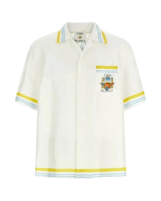 CASABLANCA - Flower Court Icon Shirt Blanc - Lothaire