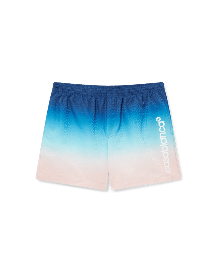 CASABLANCA - JACQUARD GRADIENT SWIM SHORTS Bleu - Lothaire