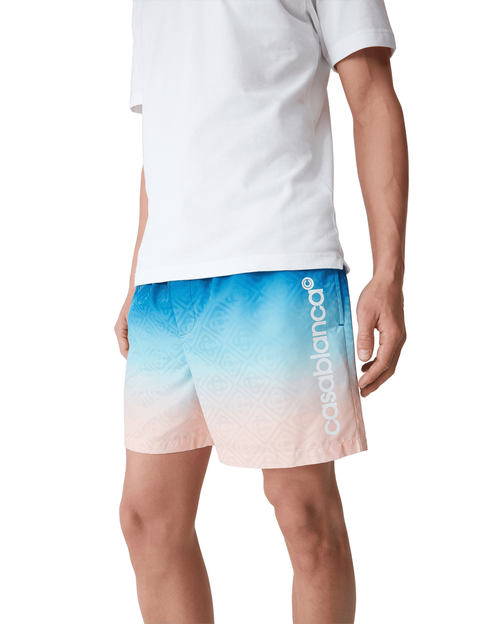 CASABLANCA - JACQUARD GRADIENT SWIM SHORTS Bleu - Lothaire