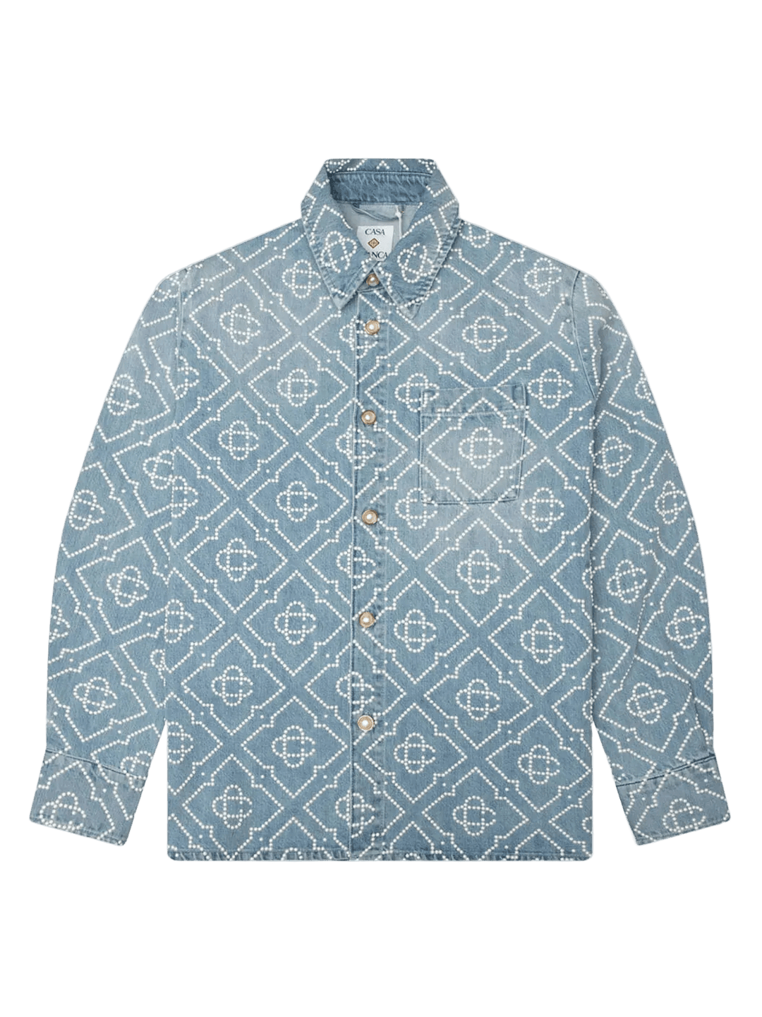 CASABLANCA - Pearl Monogram Denim Shirt Bleu - Lothaire