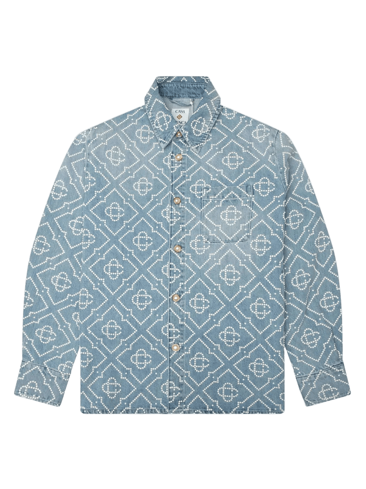 CASABLANCA - Pearl Monogram Denim Shirt Bleu - Lothaire
