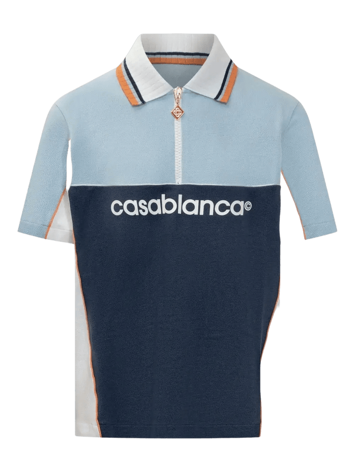 CASABLANCA - Polo à design color block bleu - Lothaire