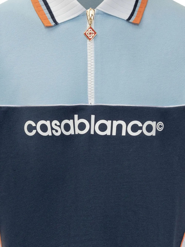 CASABLANCA - Polo à design color block bleu - Lothaire