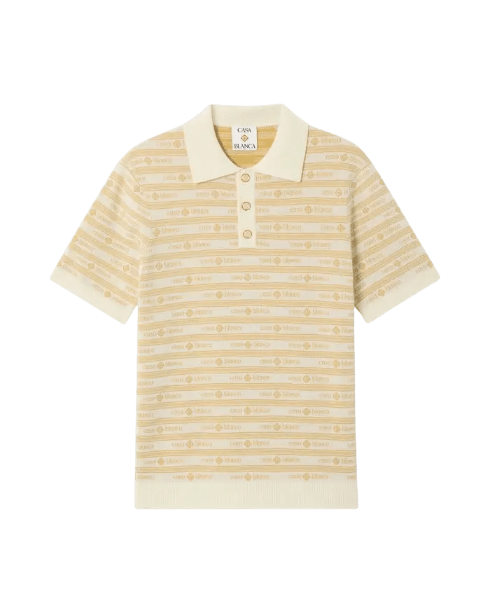 CASABLANCA - Polo en Maille Logo Beige - Lothaire