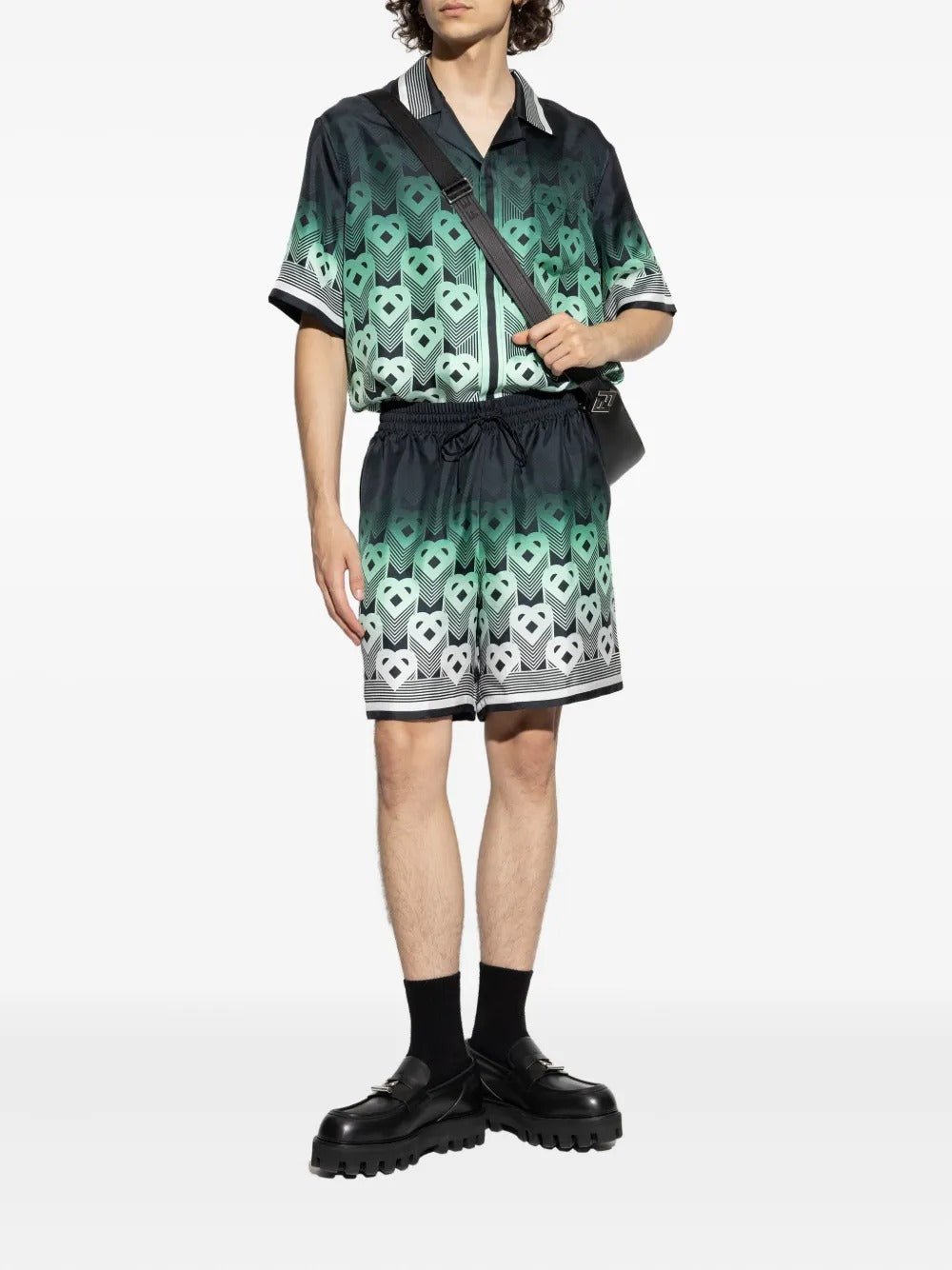 CASABLANCA - short à motif monogrammé vert - Lothaire