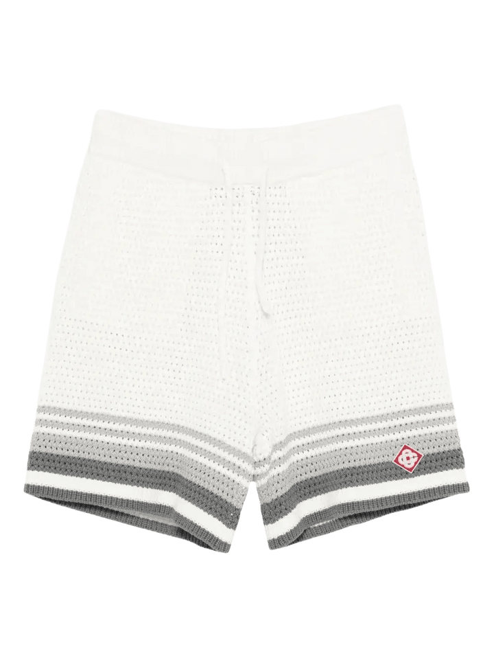 CASABLANCA - Short en Crochet à Rayure Blanc - Lothaire