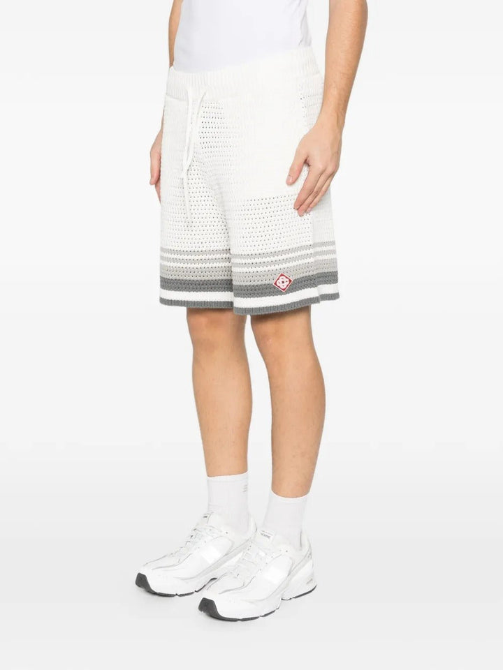 CASABLANCA - Short en Crochet à Rayure Blanc - Lothaire