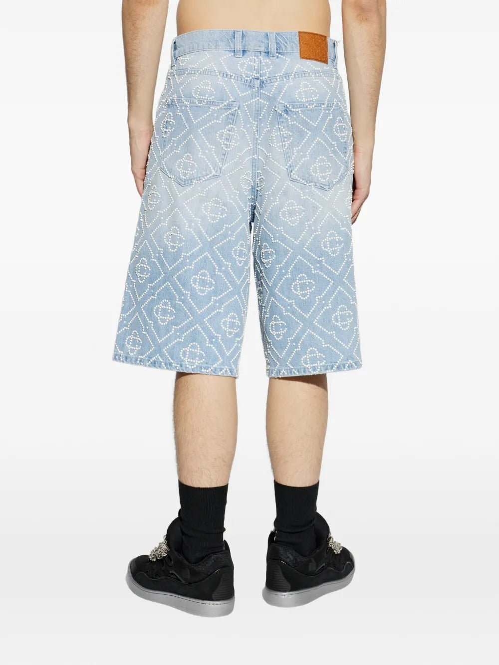 CASABLANCA - short en jean à monogramme en perles - Lothaire