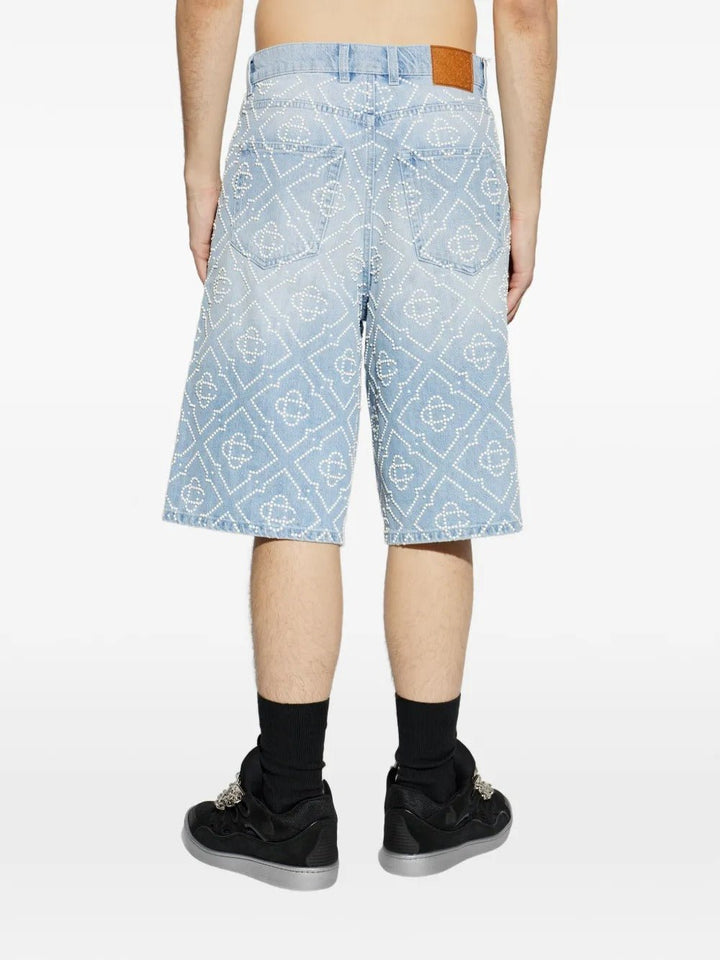 CASABLANCA - short en jean à monogramme en perles - Lothaire