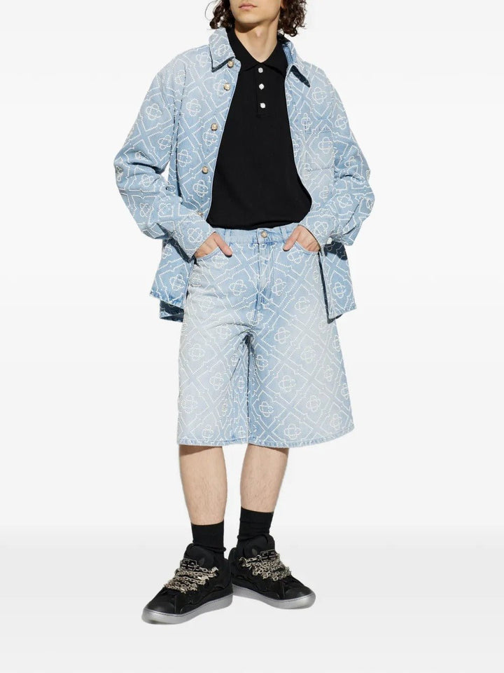 CASABLANCA - short en jean à monogramme en perles - Lothaire