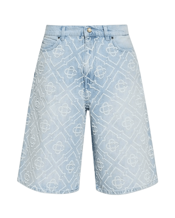 CASABLANCA - short en jean à monogramme en perles - Lothaire