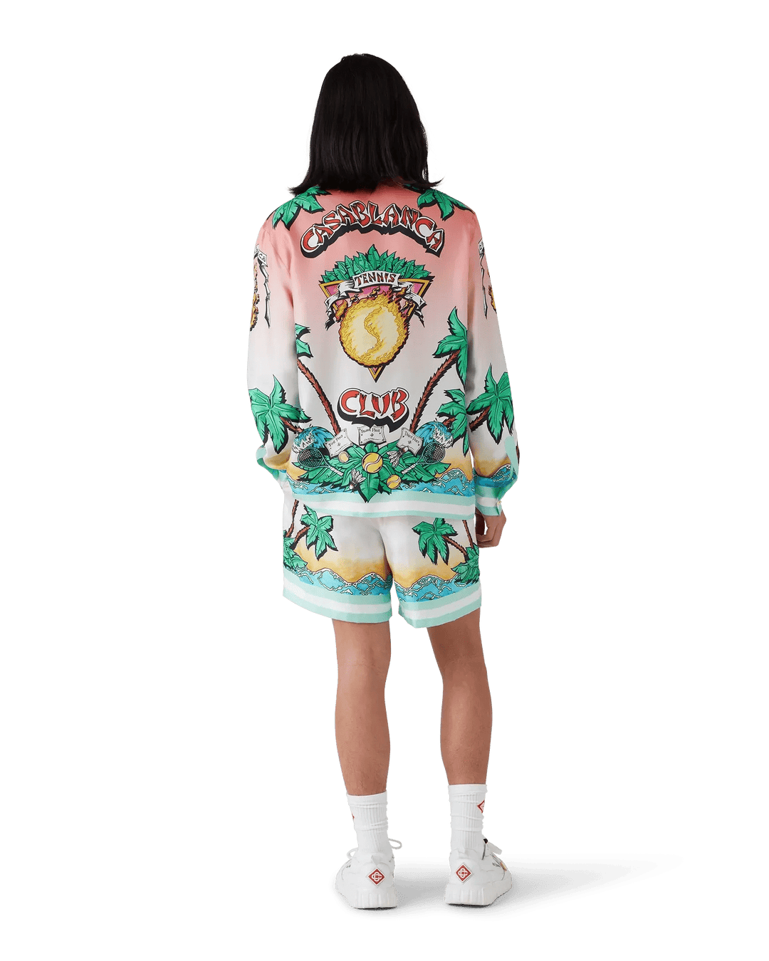 CASABLANCA - Short en soie Tennis Club Rose - Lothaire
