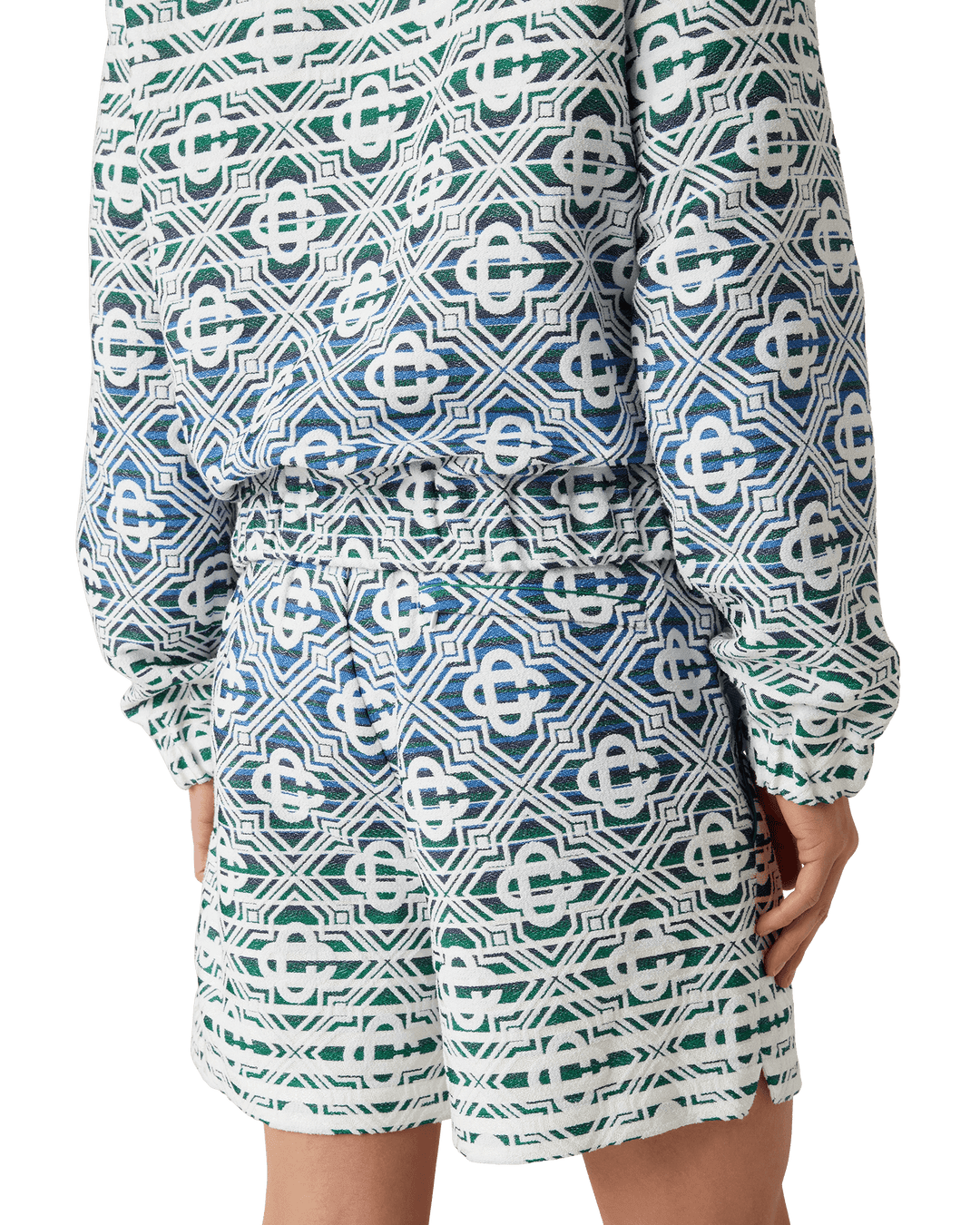 CASABLANCA - SHORT EN TISSU ÉPONGE DÉGRADÉ MONOGRAMME Bleu - Lothaire