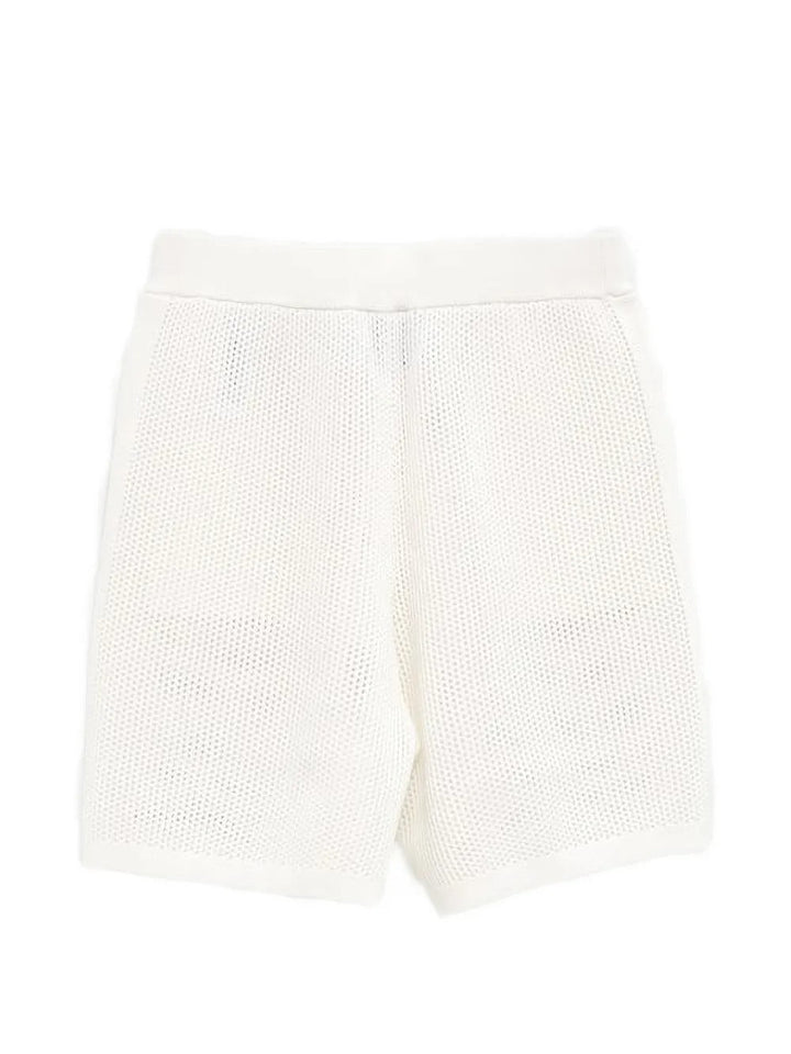 CASABLANCA - Shorts embroidered mesh Blanc - Lothaire