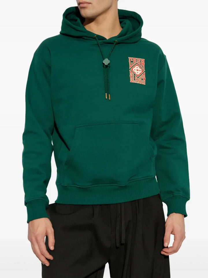CASABLANCA - Sweat à capuche vert green loopback - Lothaire