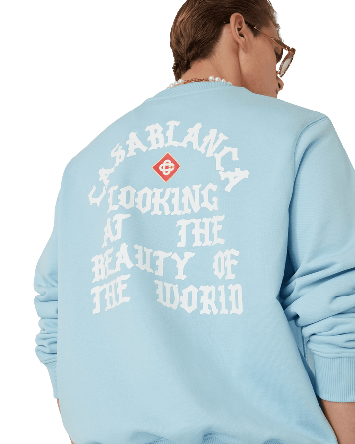 CASABLANCA - SWEAT - SHIRT Beauty of The World Bleu ciel - Lothaire