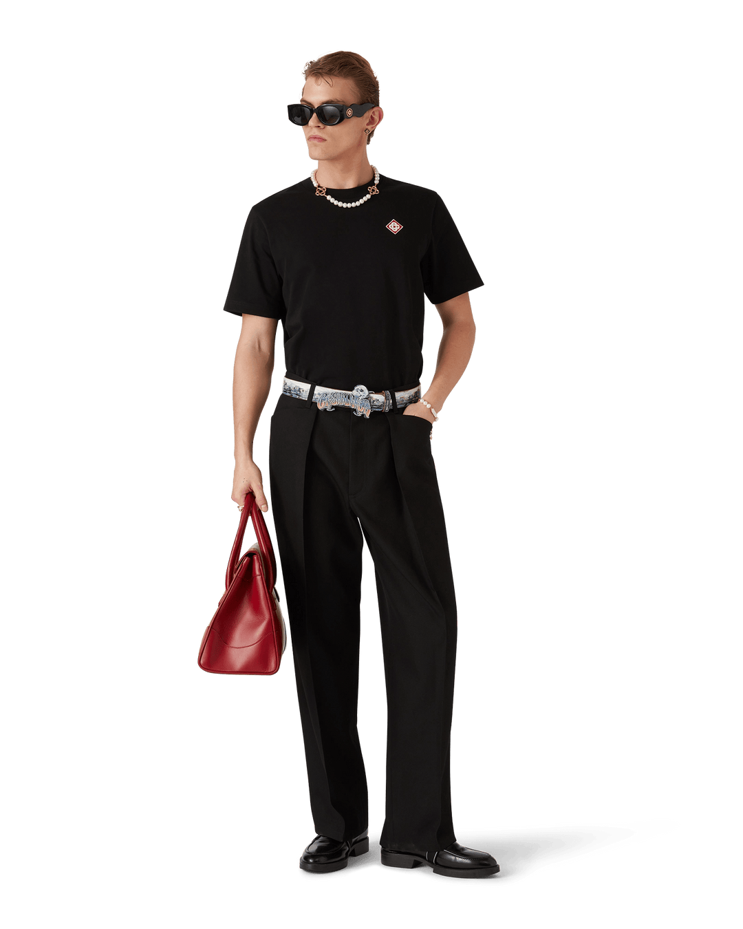 CASABLANCA - T - SHIRT AVEC LOGO DIAMANT Noir - Lothaire
