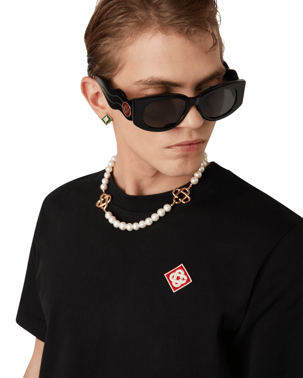 CASABLANCA - T - SHIRT AVEC LOGO DIAMANT Noir - Lothaire