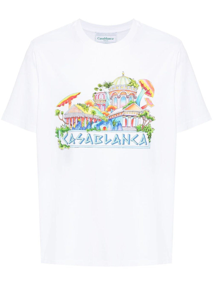 CASABLANCA - T-shirt blanc the road to knowledge - Lothaire
