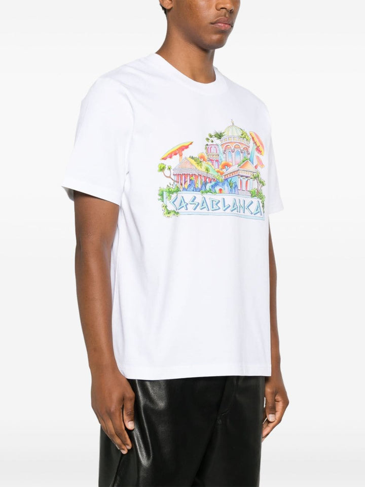 CASABLANCA - T-shirt blanc the road to knowledge - Lothaire