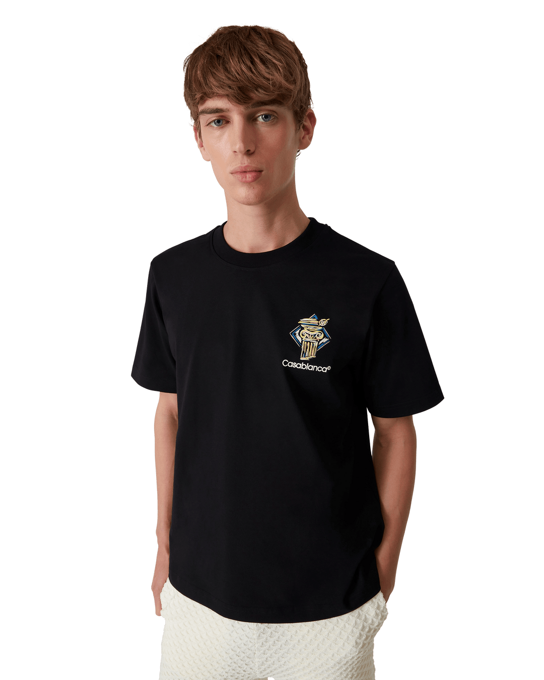 CASABLANCA - T - SHIRT COLONNE DE DIAMANTS Noir - Lothaire