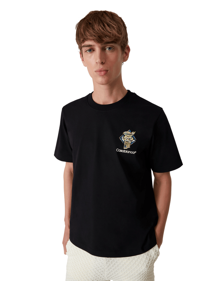 CASABLANCA - T - SHIRT COLONNE DE DIAMANTS Noir - Lothaire