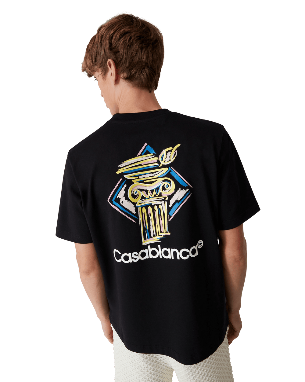 CASABLANCA - T - SHIRT COLONNE DE DIAMANTS Noir - Lothaire
