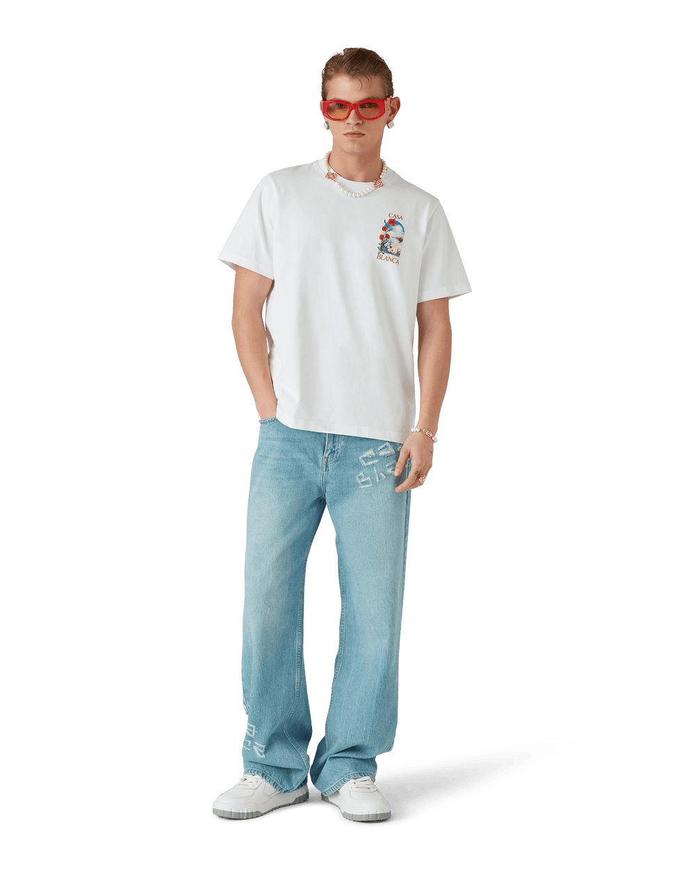 CASABLANCA - T - SHIRT LA DAYS Blanc - Lothaire